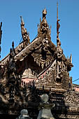 Myanmar - Mandalay, Shwenandaw Kyaung (the Golden Palace) a wonderful example of the Burmese unique teak architecture and wood-carving art. 